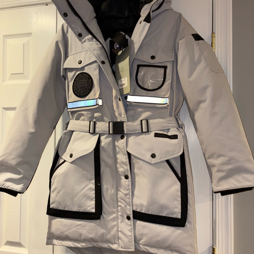Canada Goose Light Gray Parka with Black Details